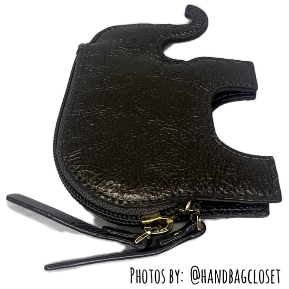 Kate Spade Elephant Coin Bag Metallic Grey Vintage Zip Purse - Picture 4 of 11